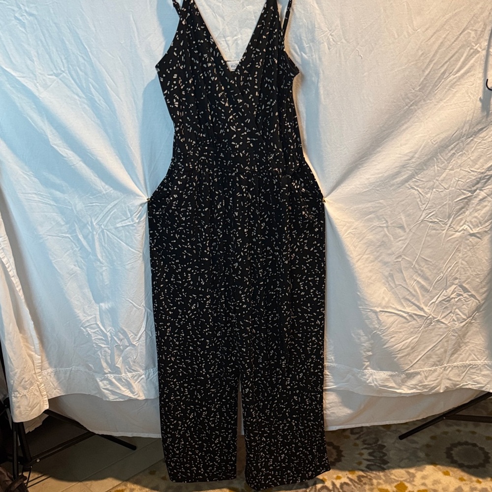 Kaileigh Black Jumpsuit with White Accents